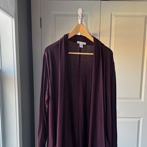 NWOT Athleta Women's Rich Plum Long Cardigan Wrap